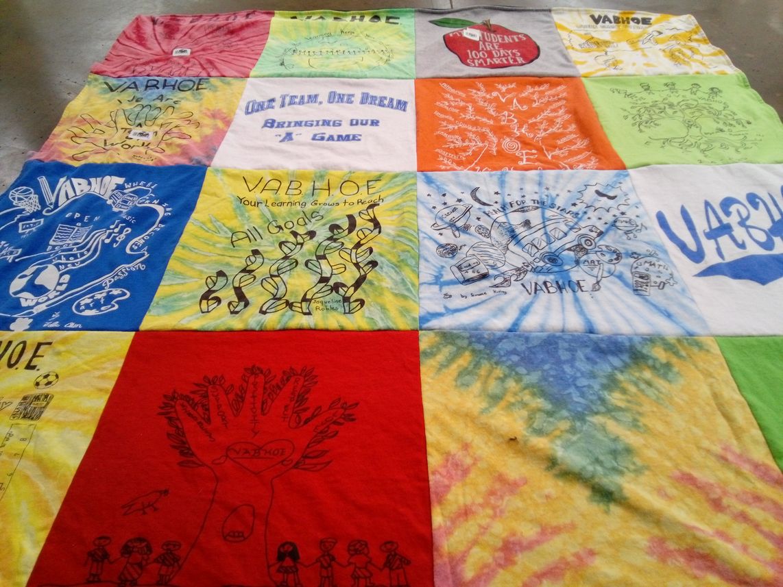 T-shirt quilt from varhoe, varhoe elementary school by Rochelle from FL
