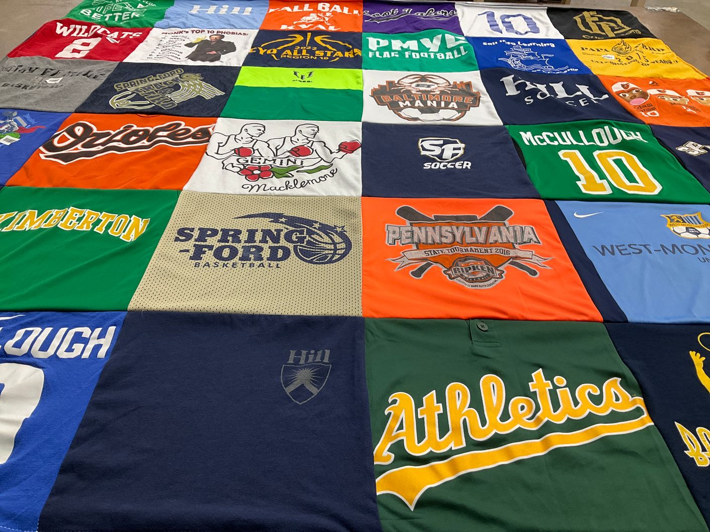 T-shirt quilt featuring wildcats, mccullough soccer by Mark from PA