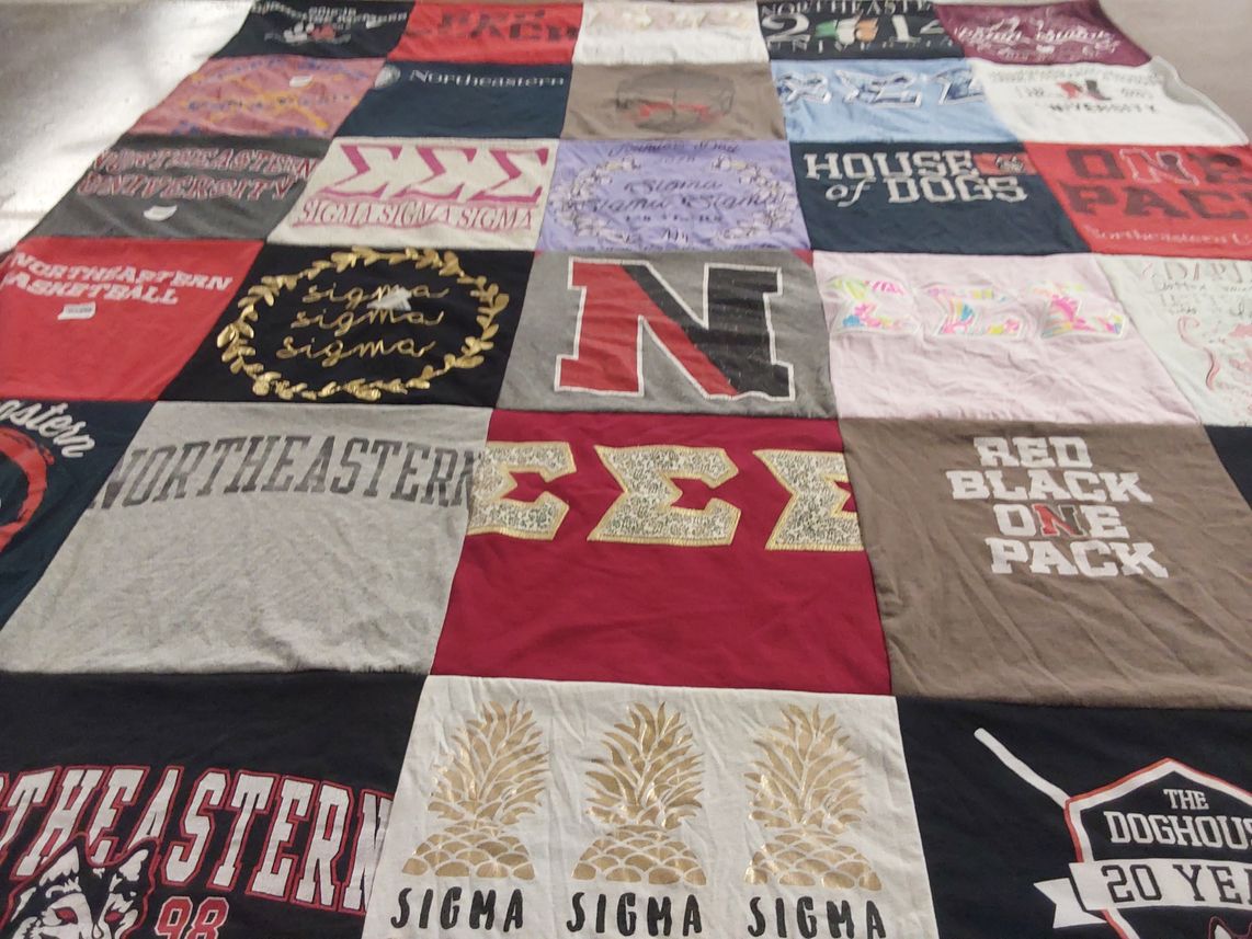 T-shirt quilt from northeastern university by Alyson from MA