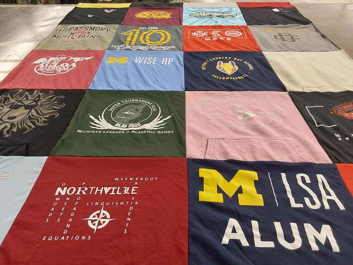 T-shirt quilt featuring detroit country day school by ning from MI