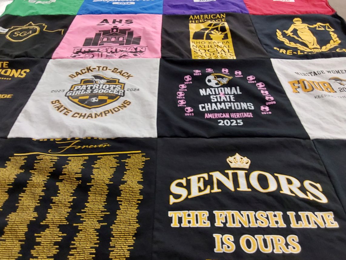 T-shirt quilt featuring patriots girls soccer by Katherine from FL