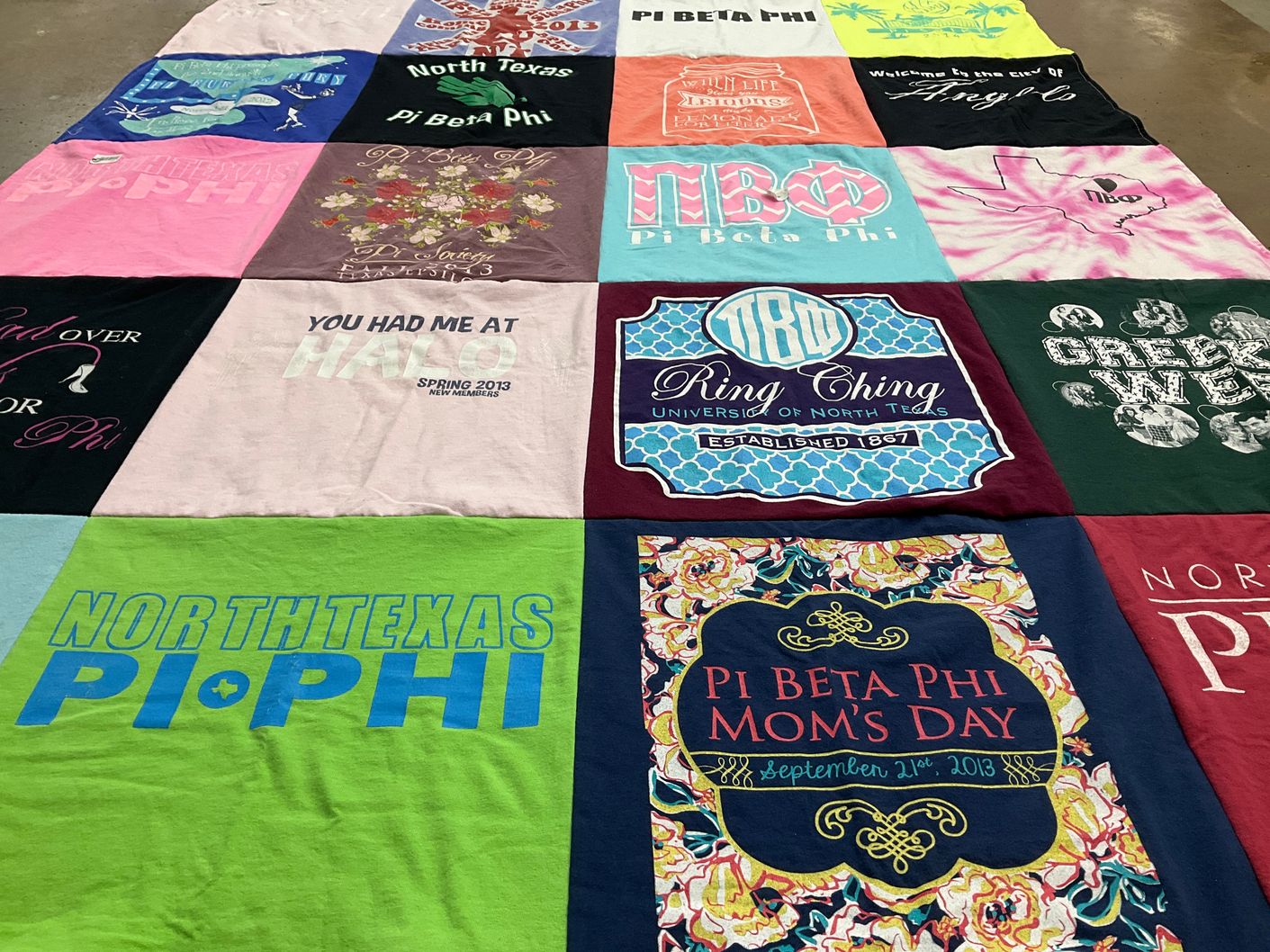 T-shirt quilt from university of north texas by Nancy from TX