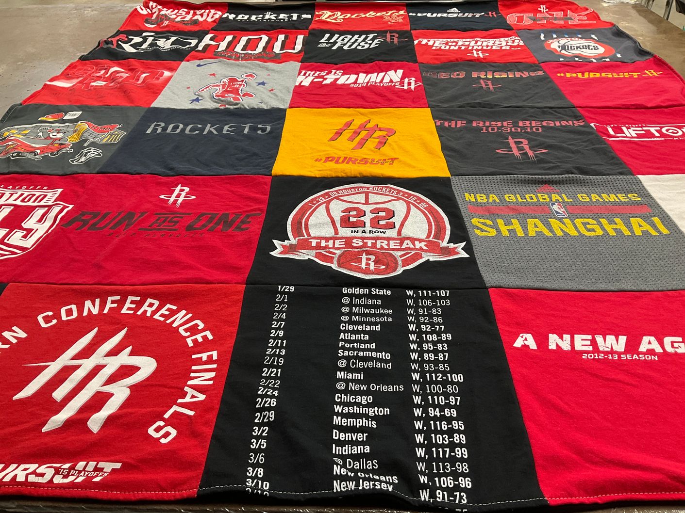 T-shirt quilt featuring houston rockets by Jim from TX
