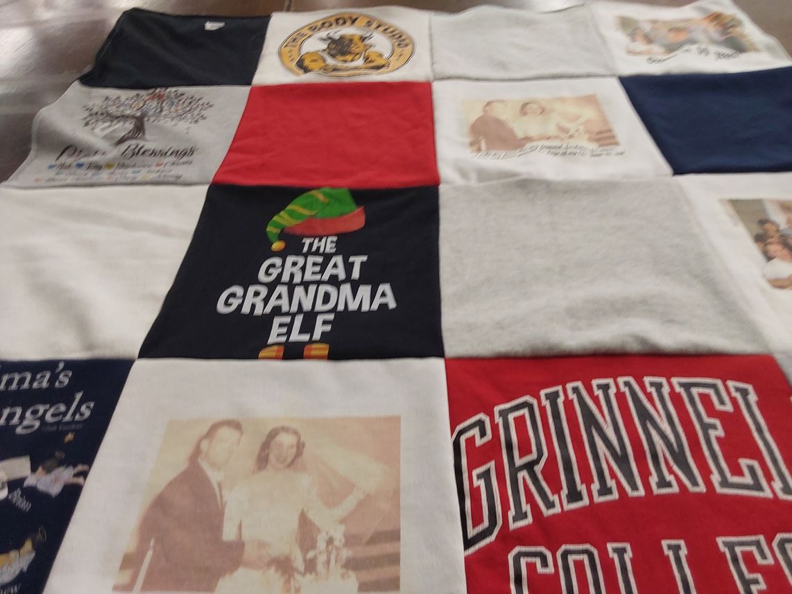 T-shirt quilt from grinnell college by Patricia from MN