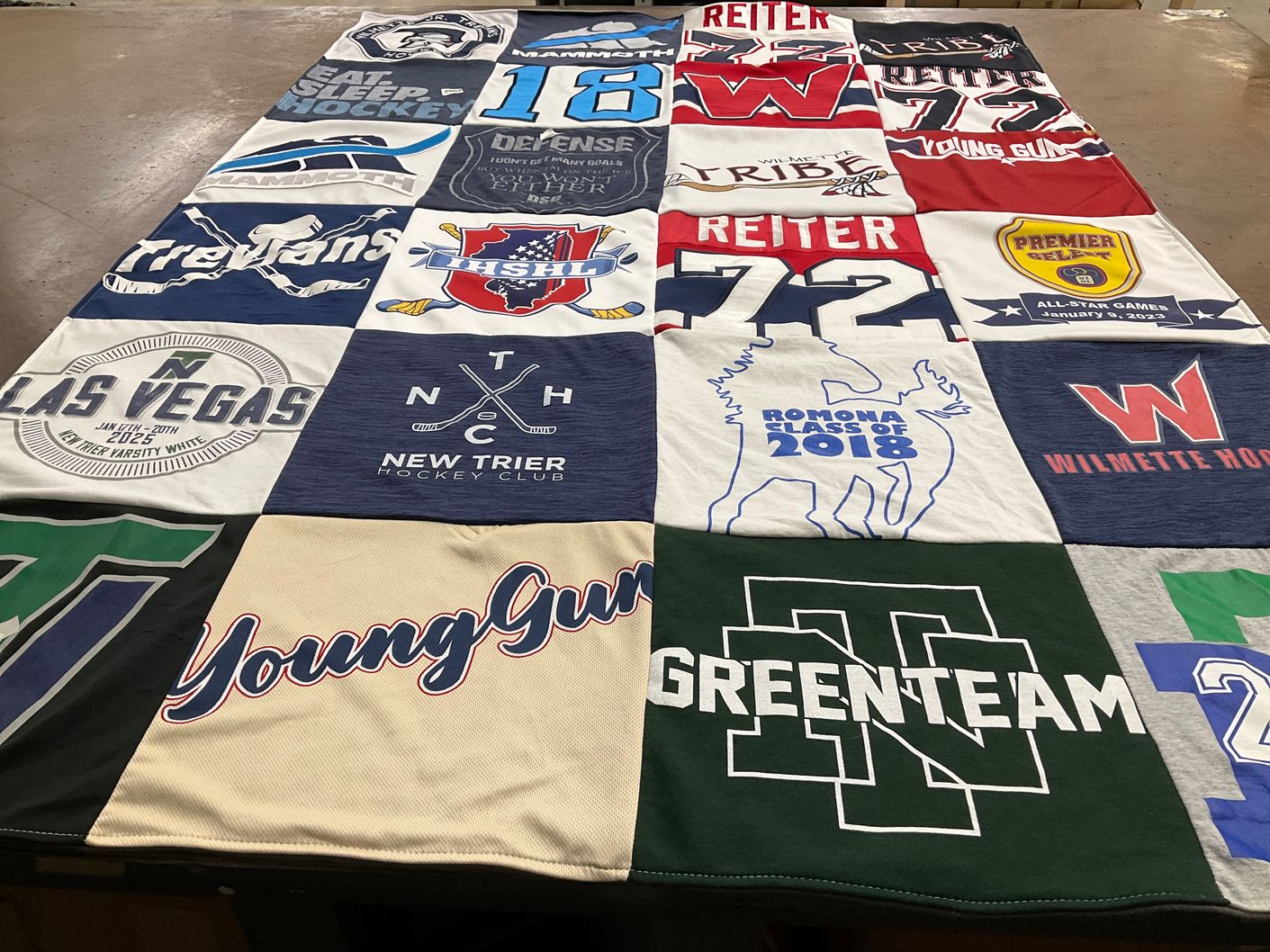 T-shirt quilt featuring wilmette tribe by Niamh from IL