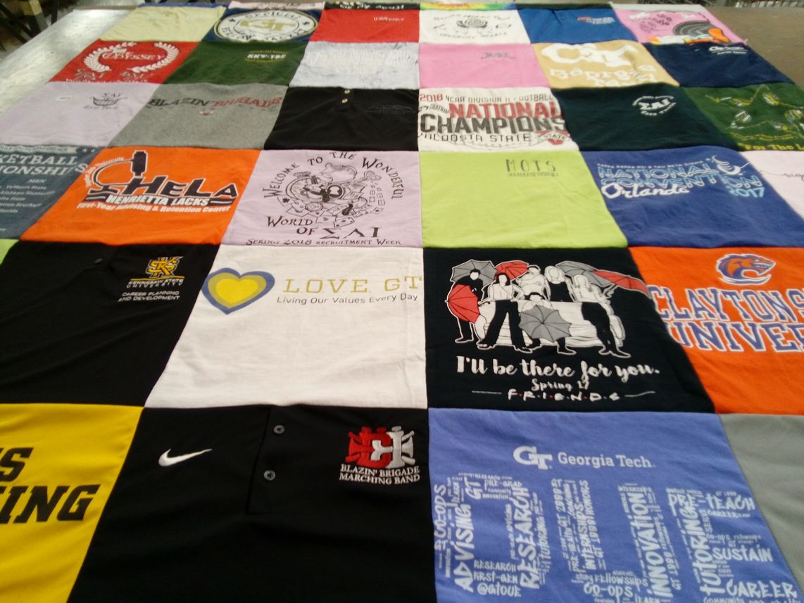 T-shirt quilt from clayton state university, georgia institute of technology by Amaka from GA