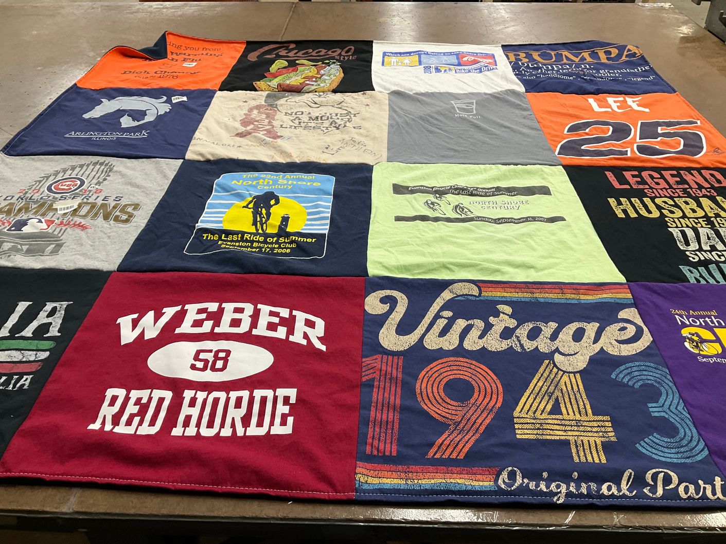 T-shirt quilt from weber high school by Martha from IL