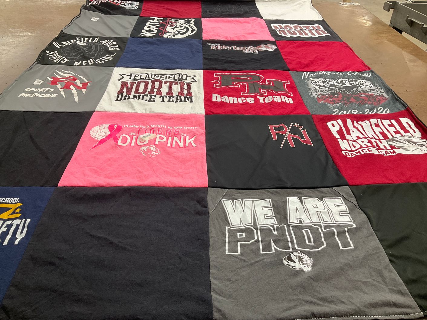 T-shirt quilt featuring plainfield north dance team by Jorie from IL