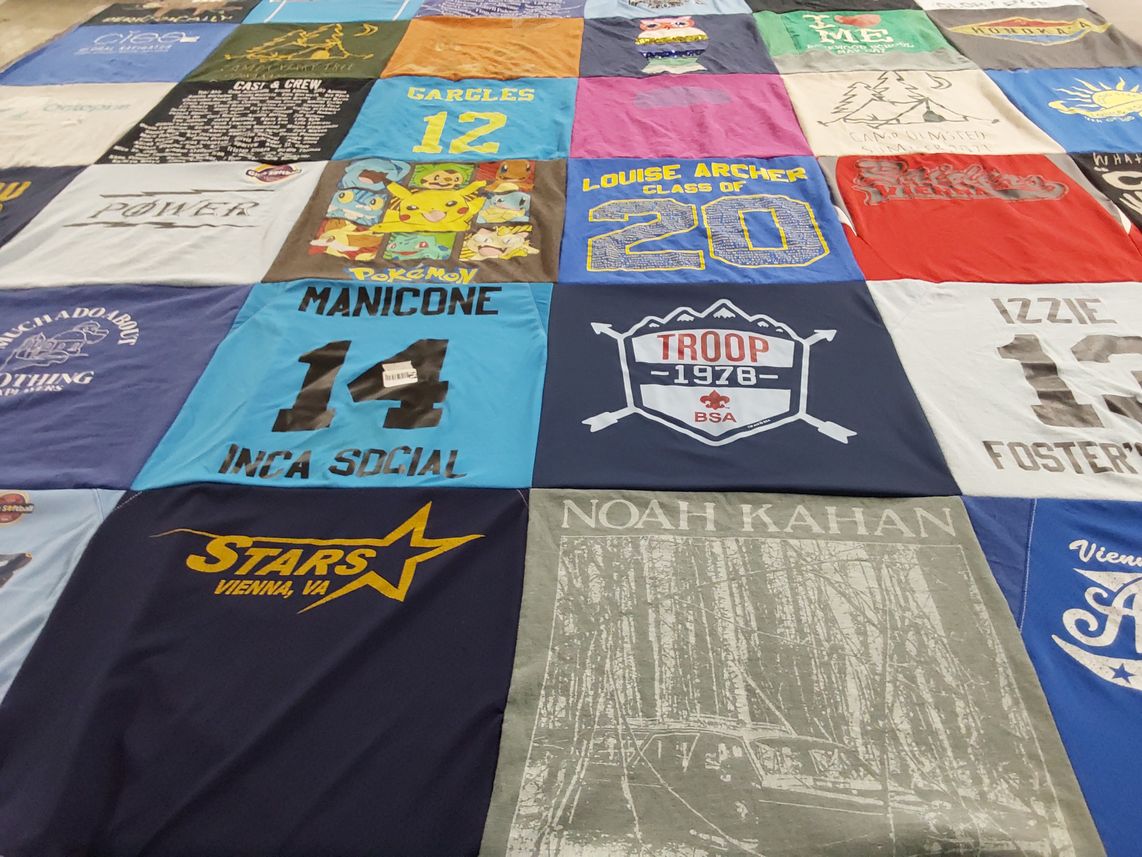 T-shirt quilt from louise archer elementary school by Rebecca from VA
