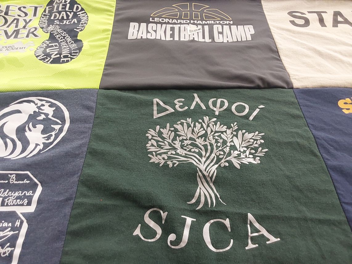 T-shirt quilt from st johns capital academy by Maricel from FL