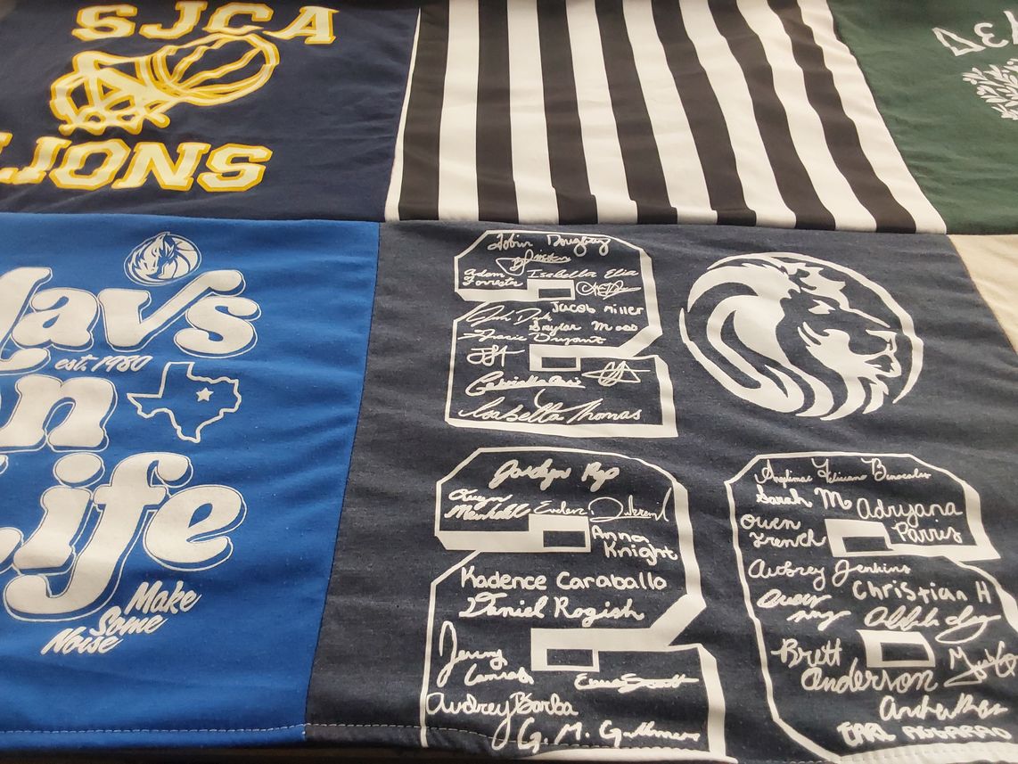T-shirt quilt featuring south jordan christian academy basketball by Maricel from FL