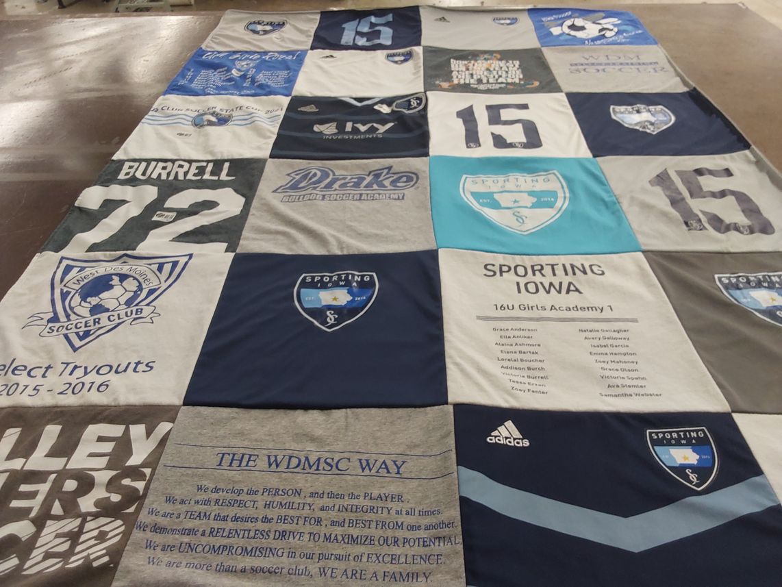 T-shirt quilt featuring sporting iowa by Kimberly M from IA