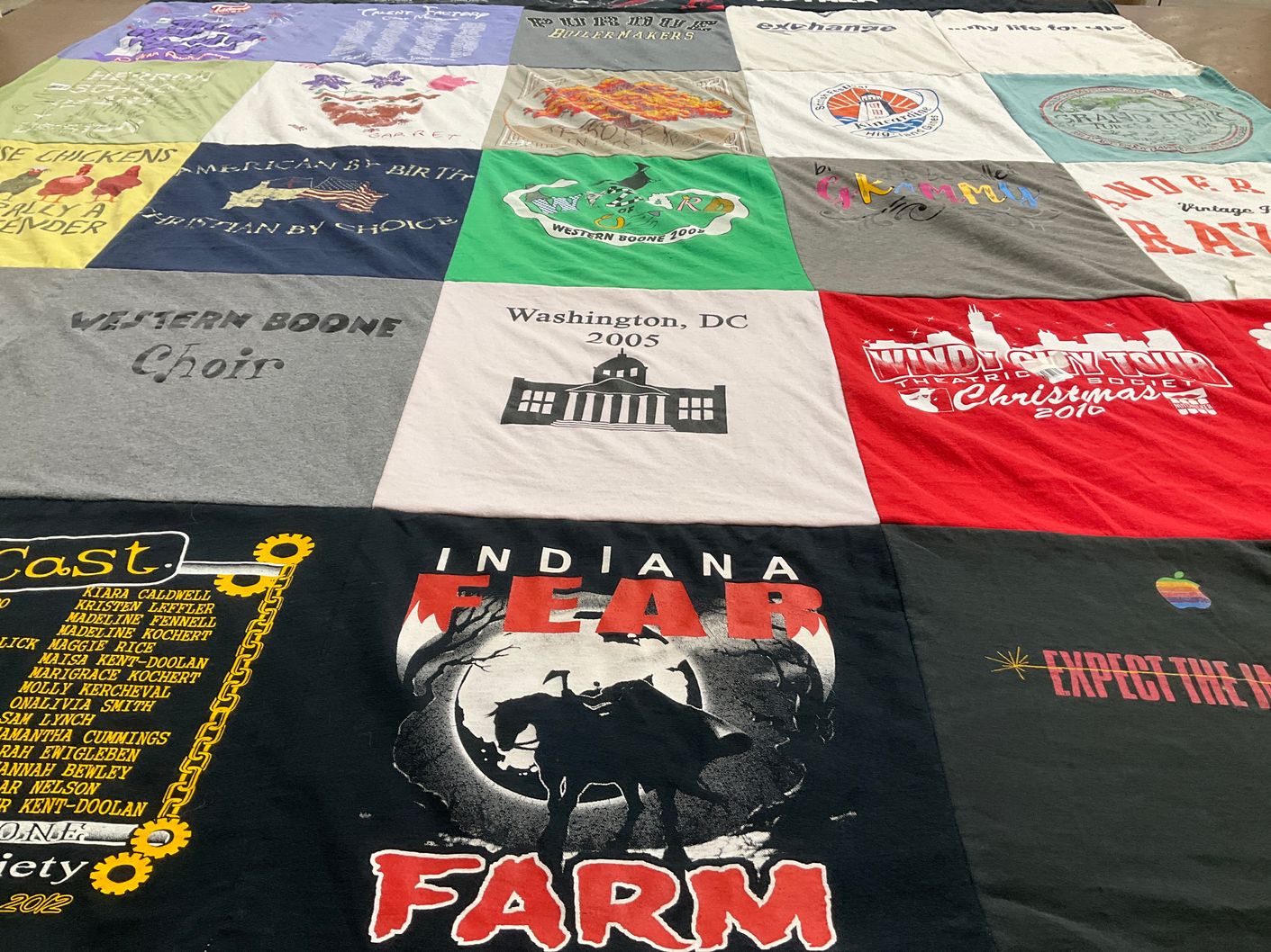 T-shirt quilt from western boone high school by Tracy from IN
