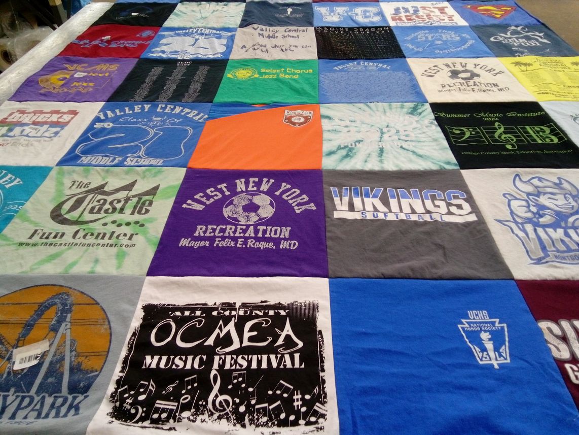 T-shirt quilt featuring vikings softball by Theresa from NY