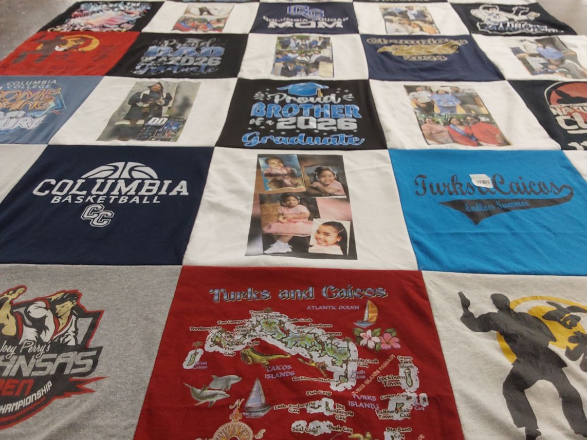 T-shirt quilt from columbia college by LaShundra from AR