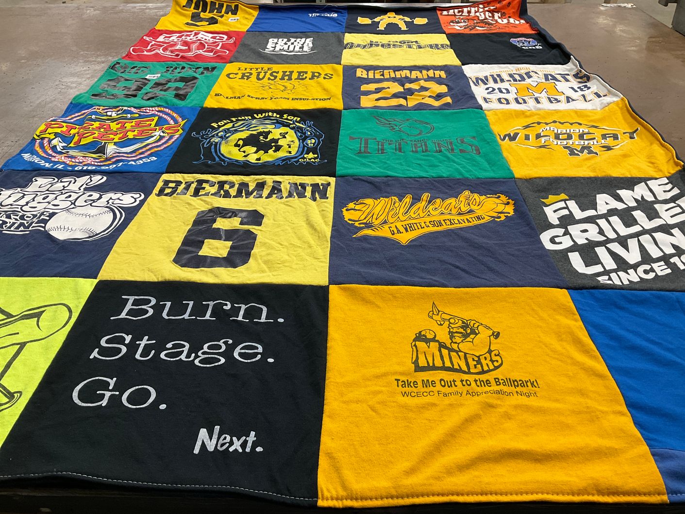 T-shirt quilt from wildcats, titians by Stephanie from IL
