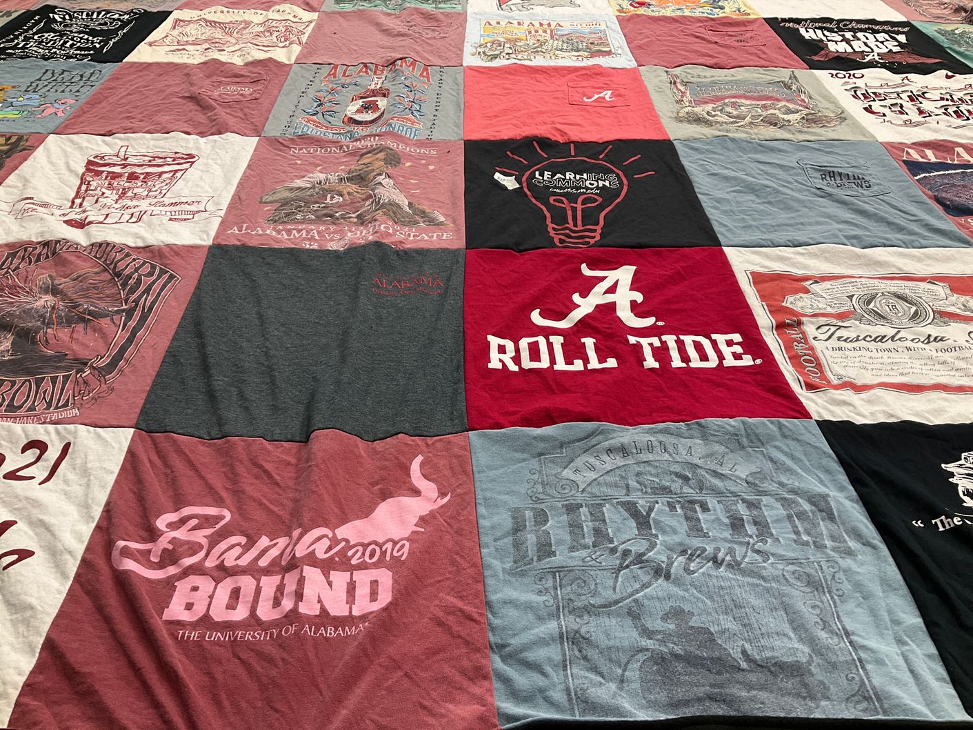 T-shirt quilt featuring university of alabama football by Mary from FL