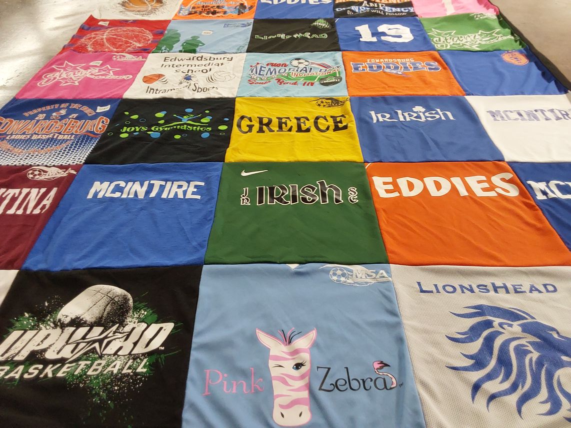 T-shirt quilt featuring edwardsburg, jr irish by Lori from MI