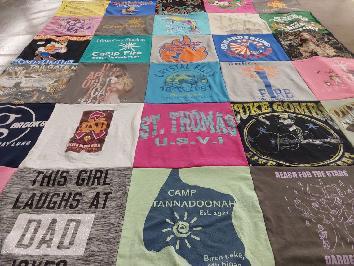 T-shirt quilt featuring edwardsburg high school by Lori from MI