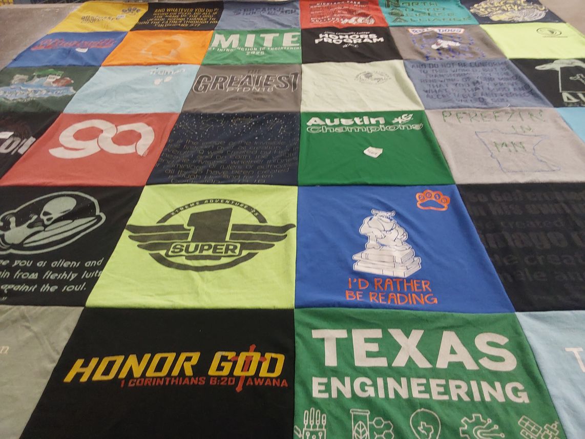 T-shirt quilt from university of texas at austin by Toni from TX
