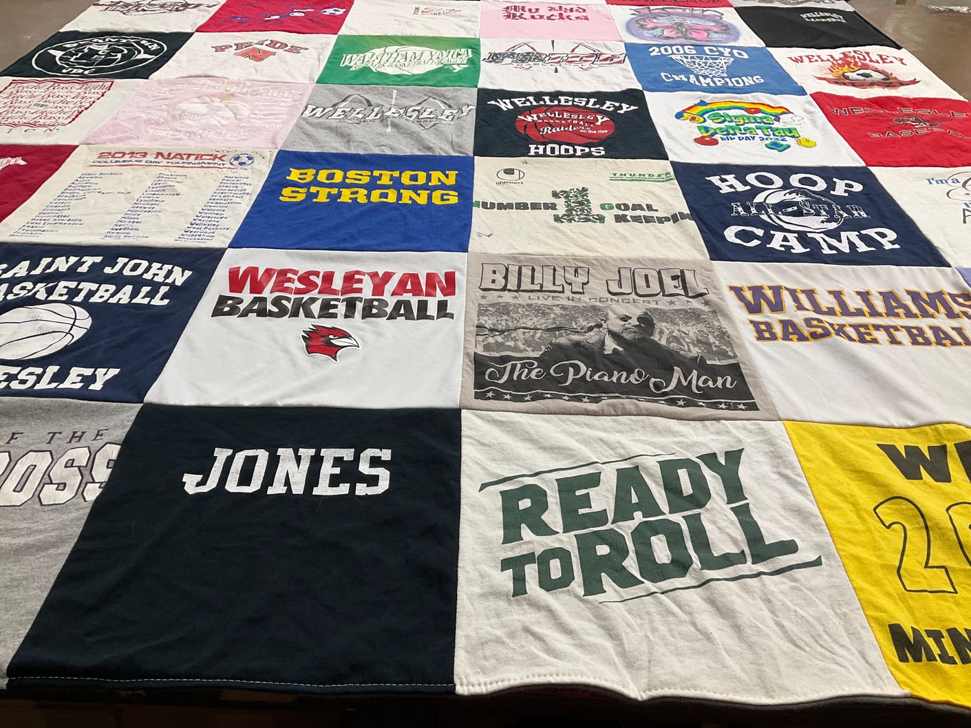 T-shirt quilt featuring wesleyan university basketball, williams college basketball by Alli from MA