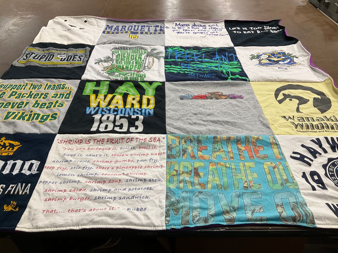 T-shirt quilt featuring green bay packers by Josie from WI