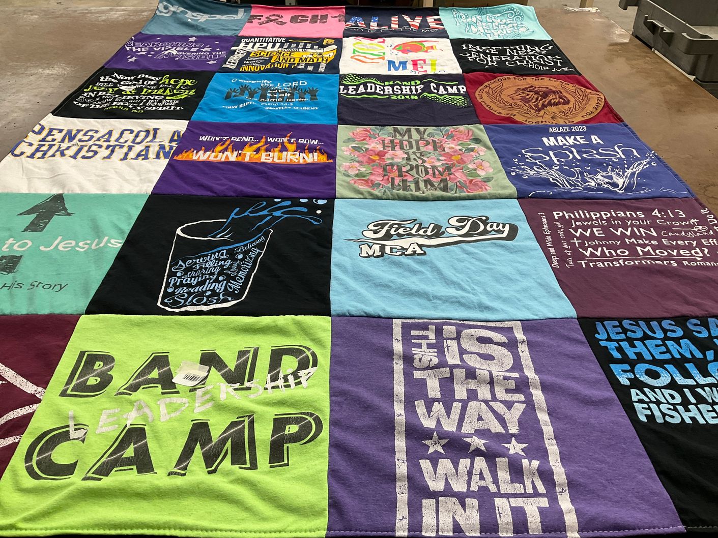 T-shirt quilt from pensacola christian college by Katie from TX