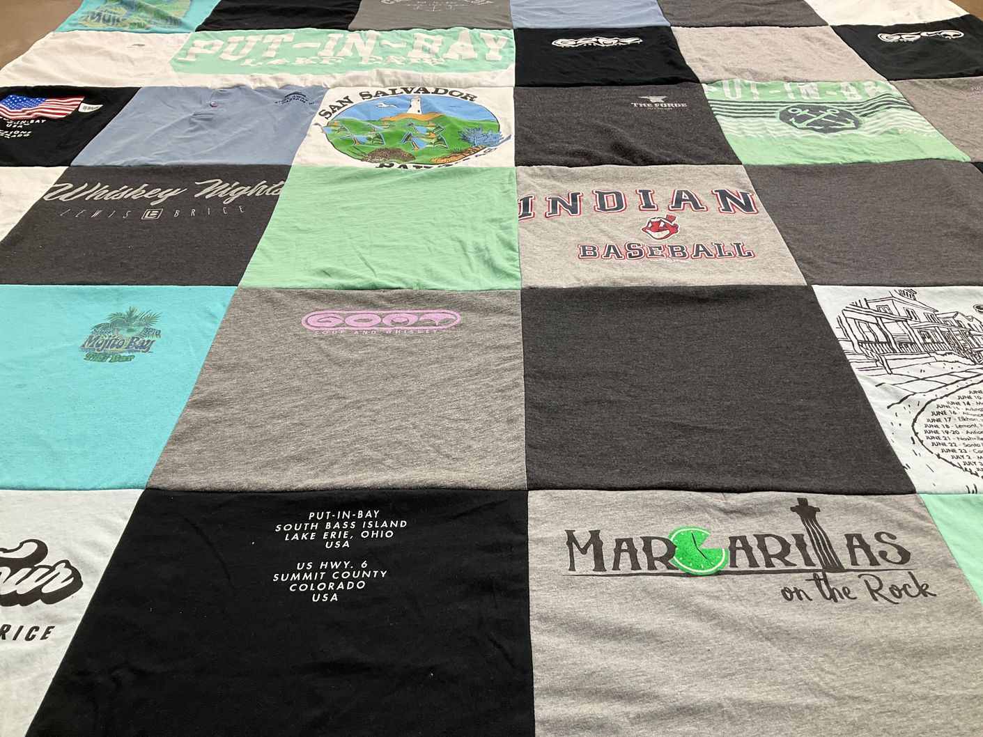 T-shirt quilt featuring indian baseball by Barbara from OH