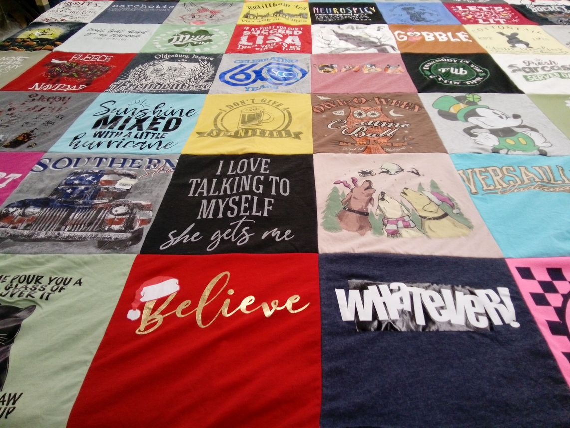 T-shirt quilt from versailles high school by Amy from IN