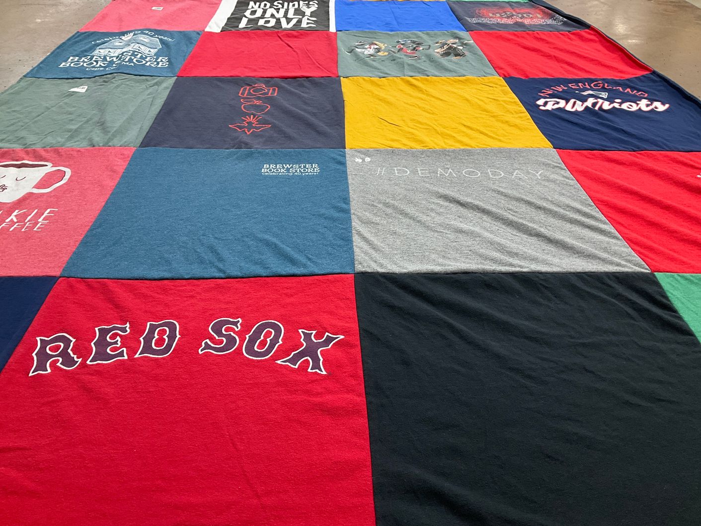 T-shirt quilt featuring new england patriots, boston red sox by Jen from UT