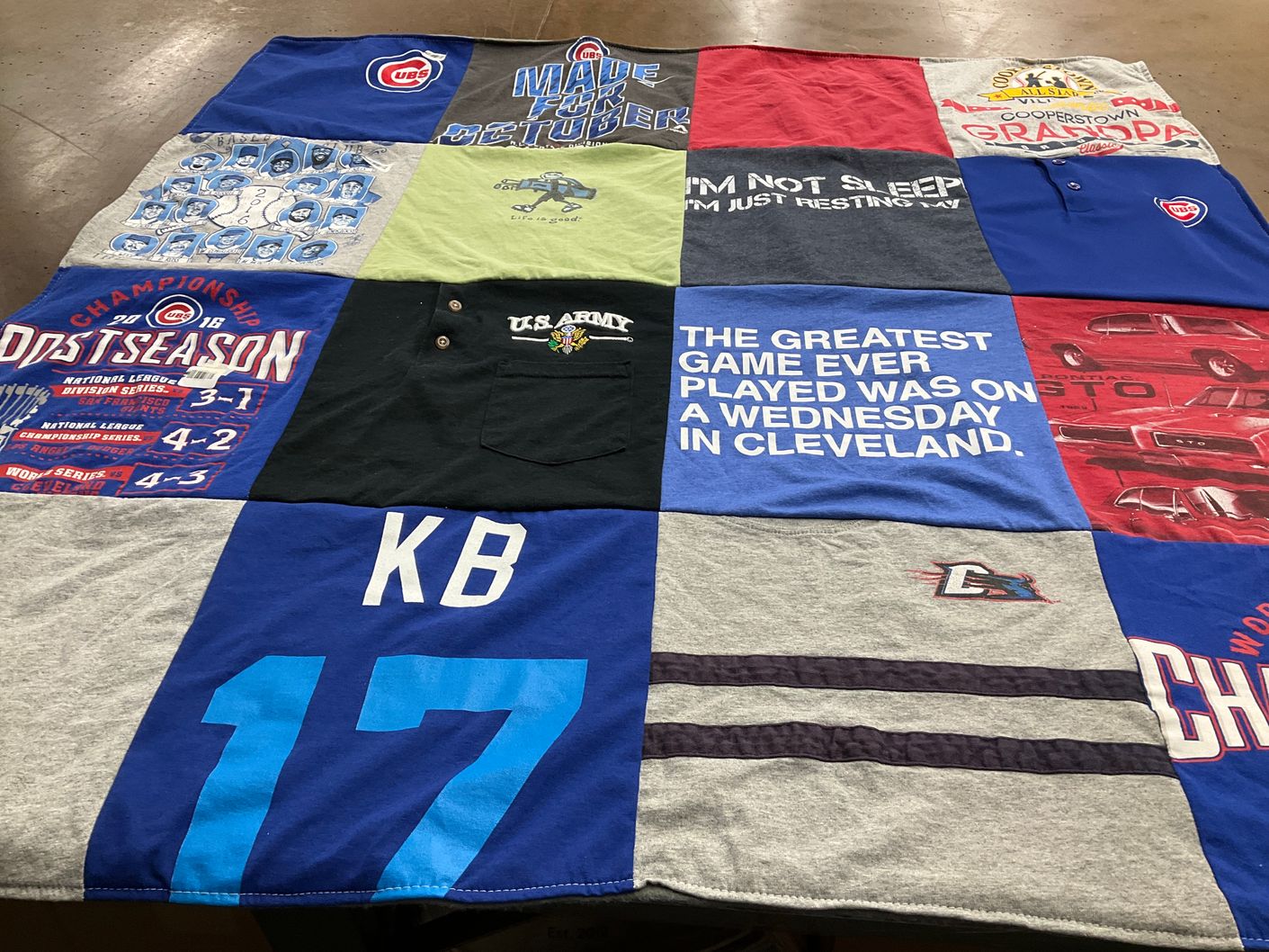 T-shirt quilt featuring chicago cubs by Joanne from IL