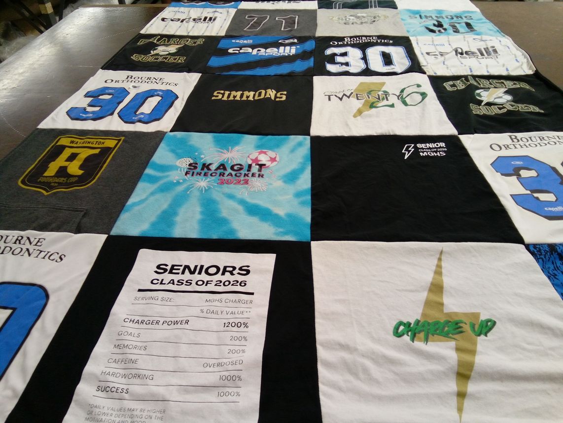 T-shirt quilt from mg high school by Paula from WA