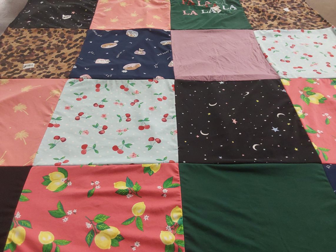 T-shirt quilt with animals, nature themes by Erica from CO