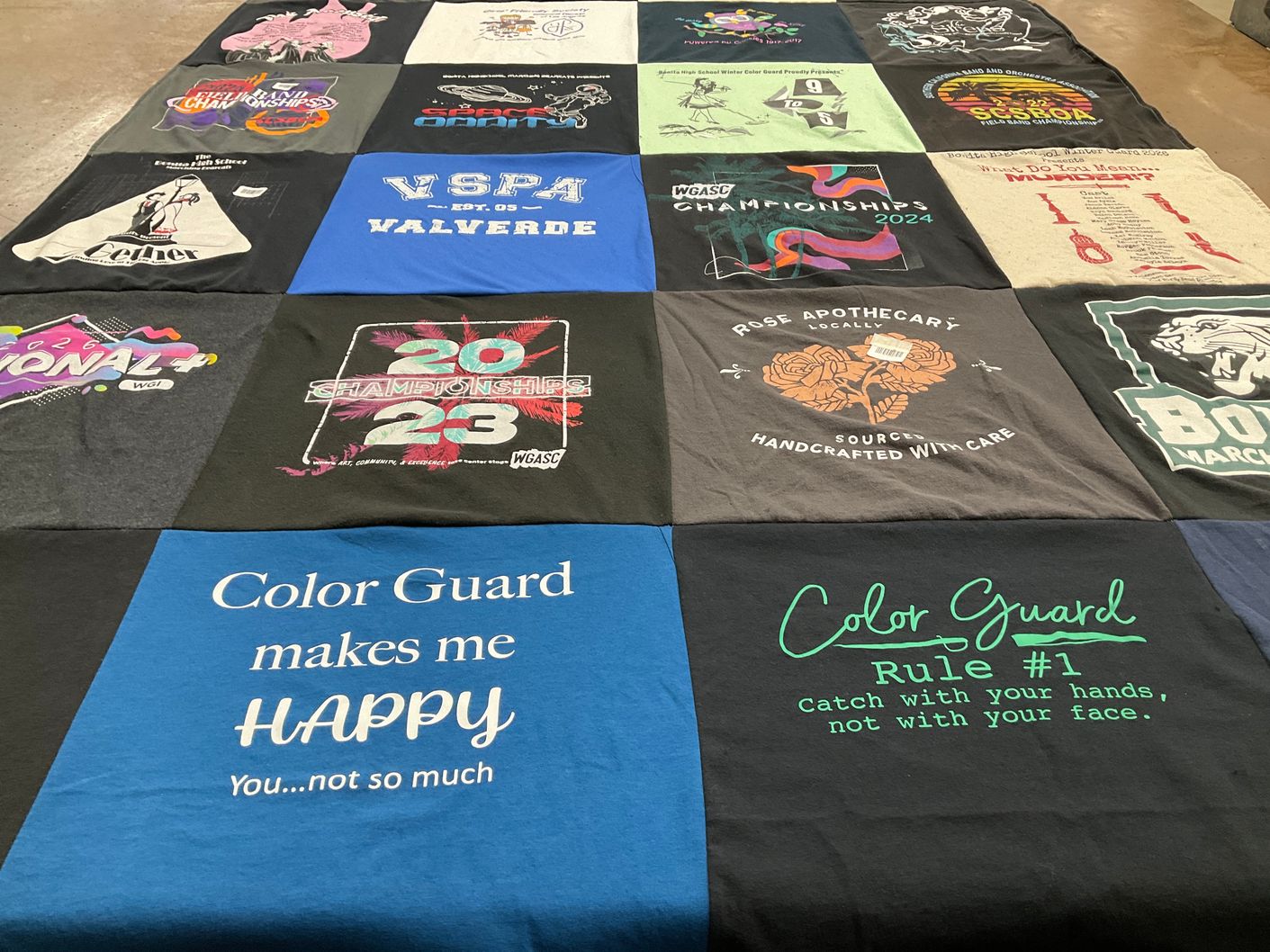 T-shirt quilt from bonita high school by Bobbi from CA