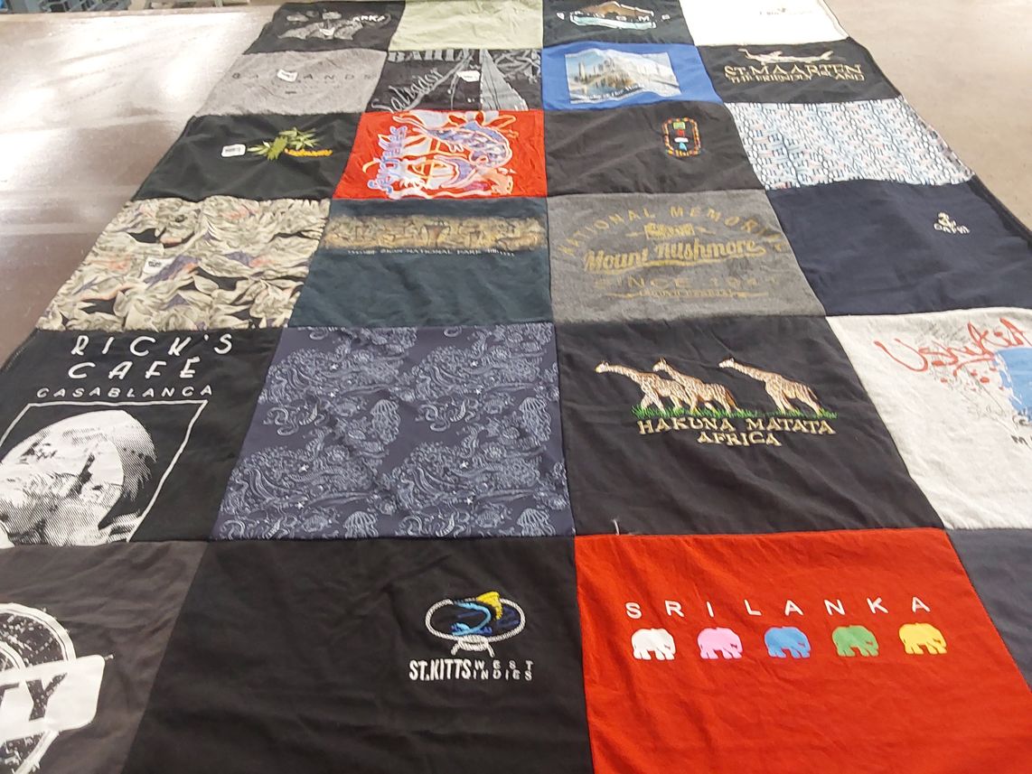 T-shirt quilt with travel, culture themes by Korrin from WA