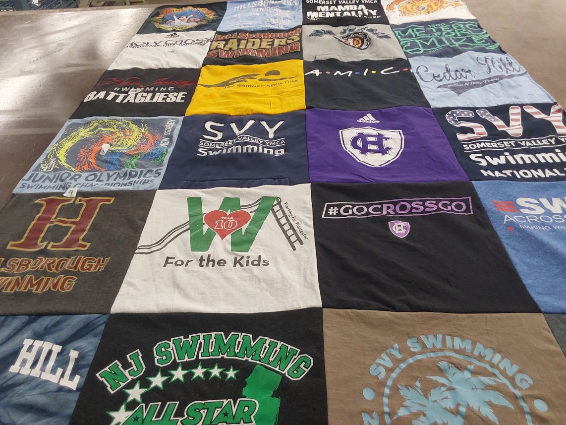 T-shirt quilt from hillsborough high school, somerset valley ymca by Christine from NJ