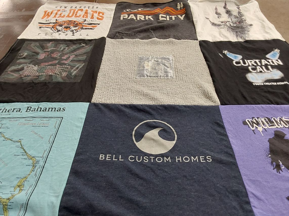 T-shirt quilt featuring new hanover wildcats football by Jessica from NC