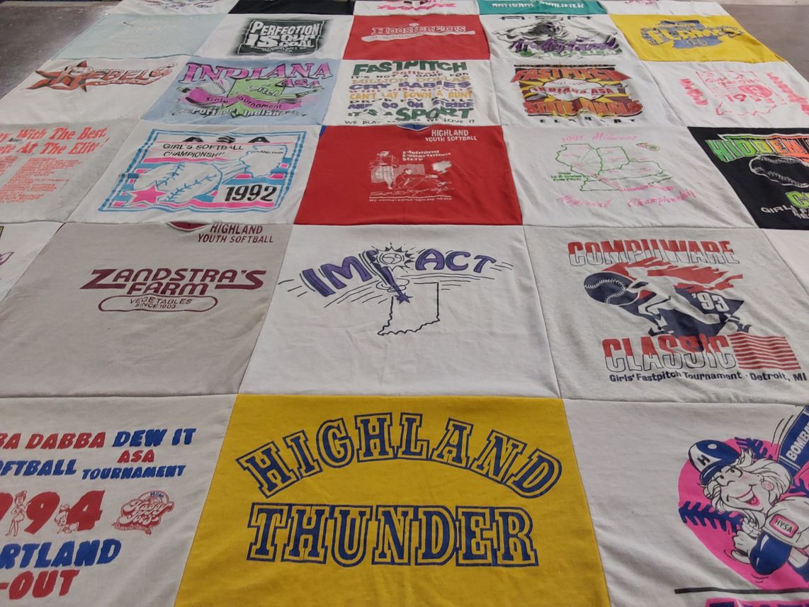 T-shirt quilt featuring highland youth softball by Heather from NC