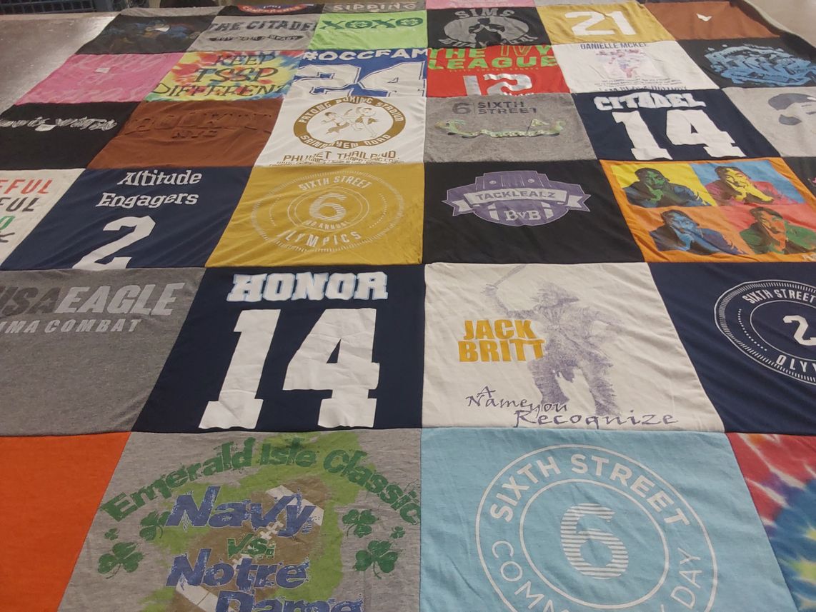 T-shirt quilt from the citadel military college by Danielle from TX