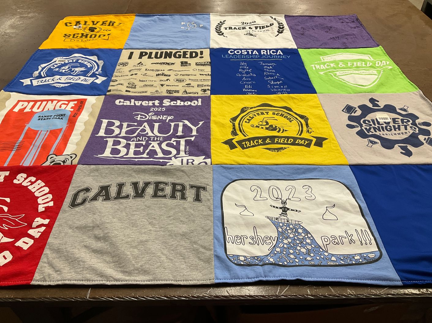 T-shirt quilt from calvert school by Megan from MD
