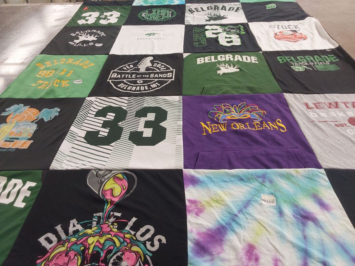 T-shirt quilt from belgrade high school by Kelli from MT