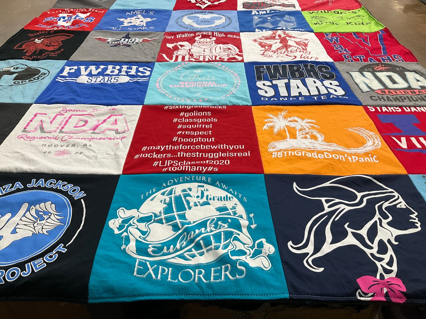 T-shirt quilt from fort walton beach high school by stacey from FL