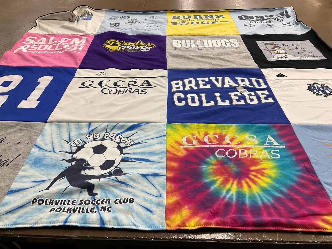 T-shirt quilt featuring gccsa cobras, burns high school soccer by Keila from NC