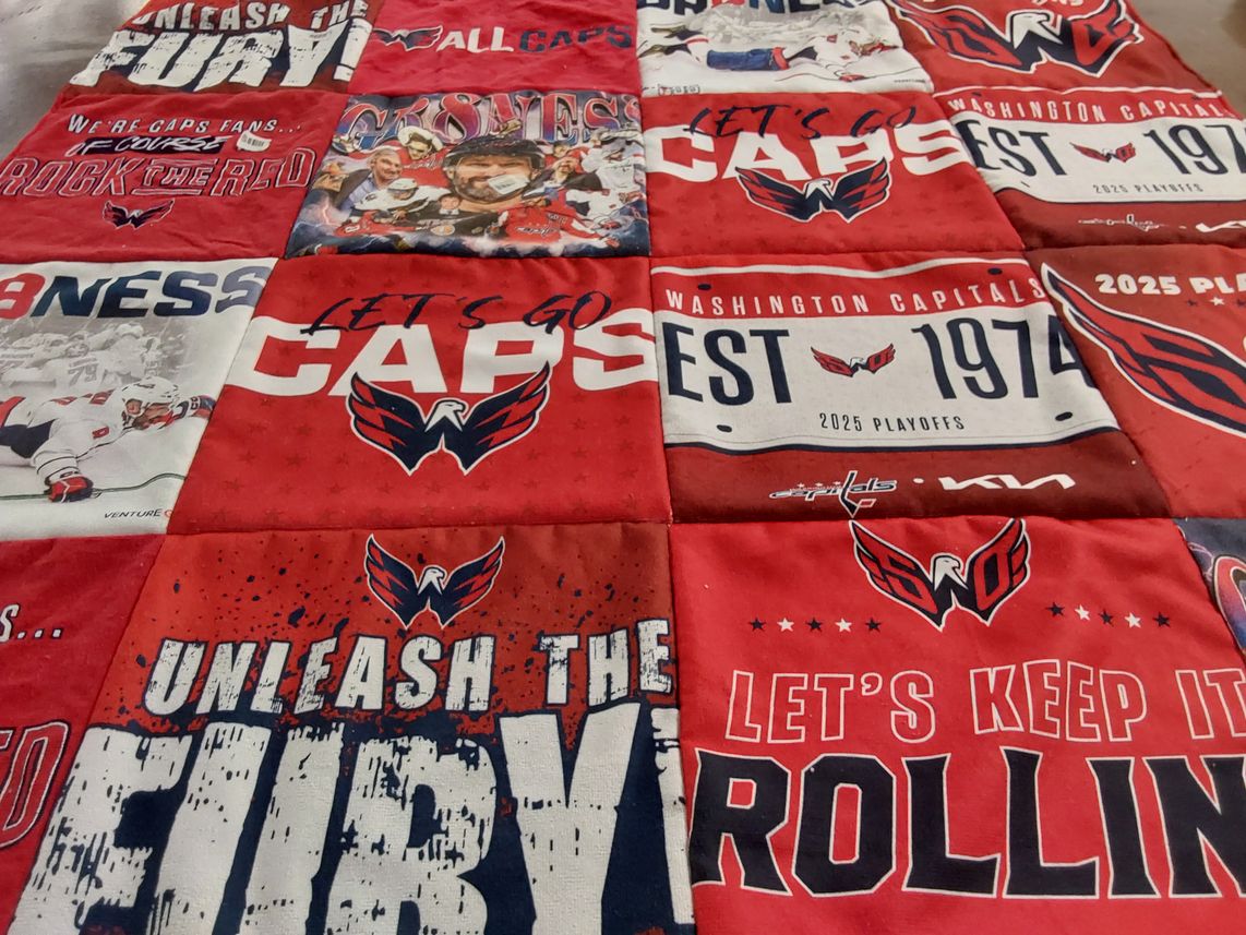 T-shirt quilt featuring washington capitals by Jennifer from VA