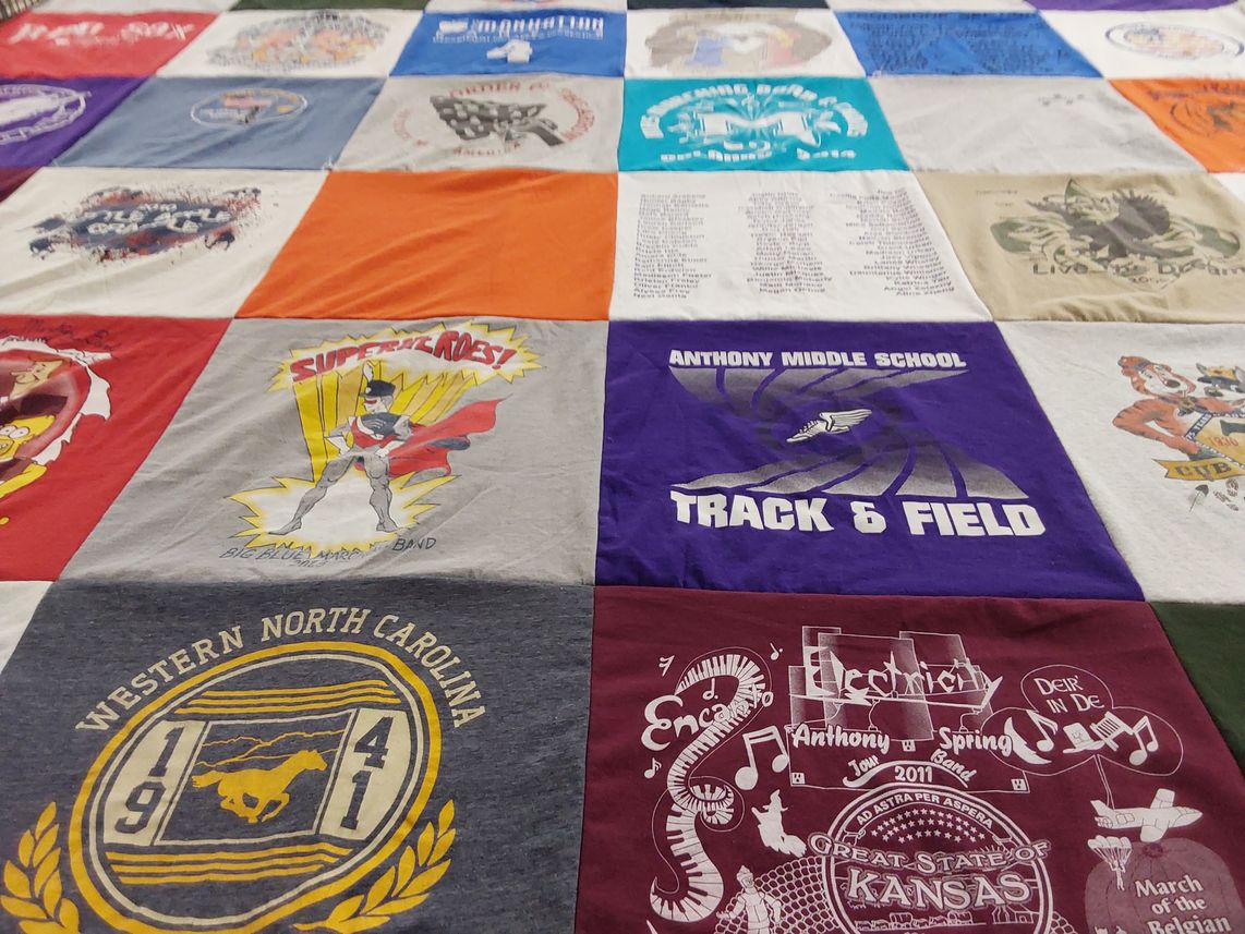 T-shirt quilt from western north carolina university, anthony middle school by Melissa from KS