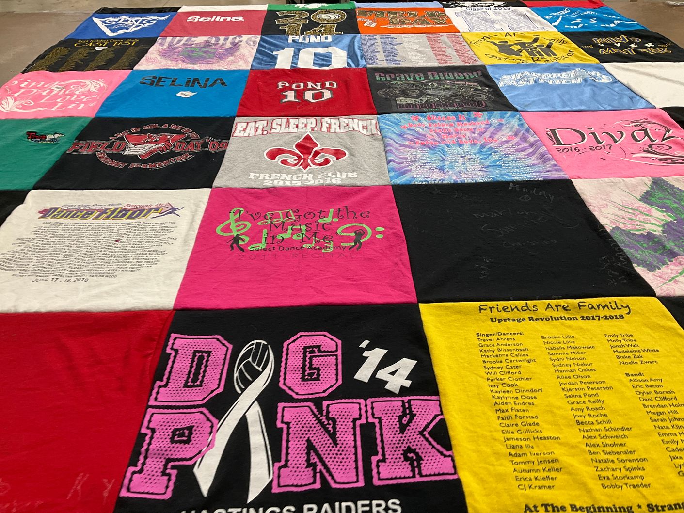 T-shirt quilt from hastings college by selina from MN