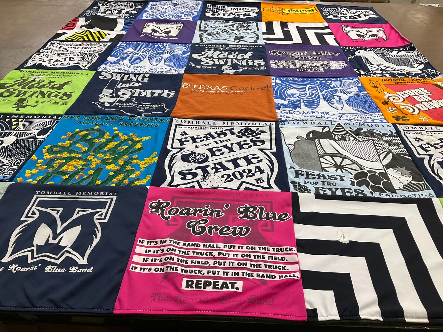 T-shirt quilt from tomball memorial high school by Loraleigh from TX