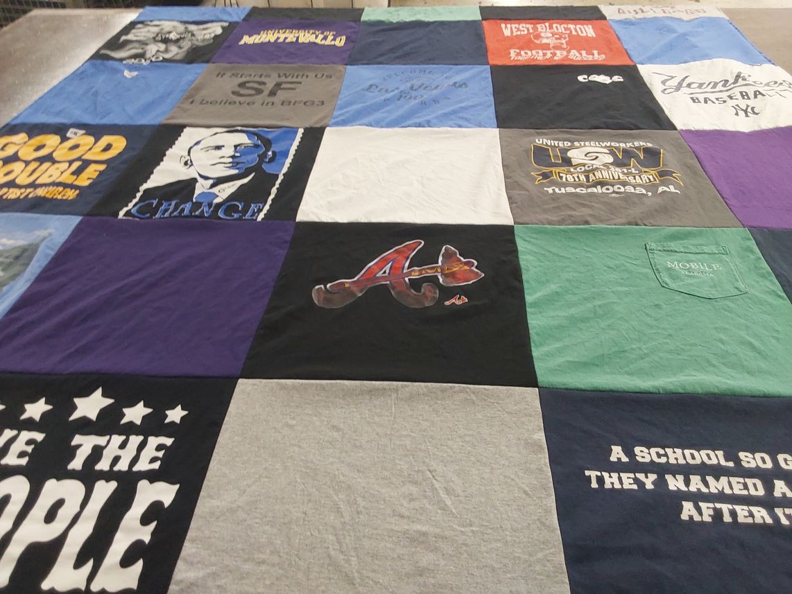 T-shirt quilt featuring yankees, mobile baybears by Kenina from AL