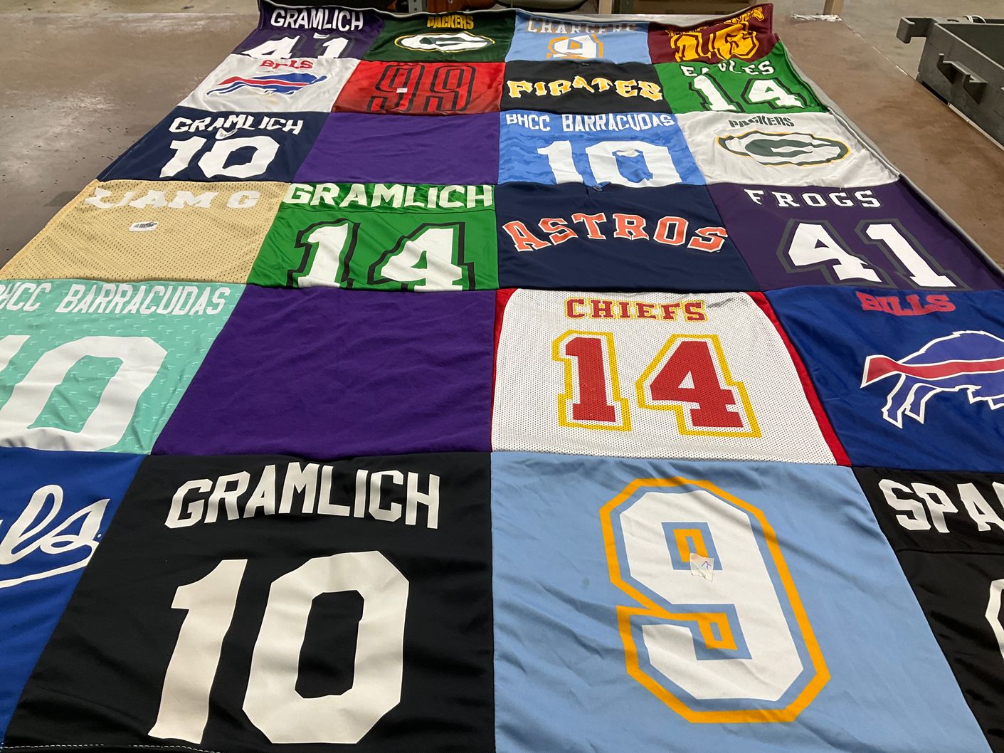 T-shirt quilt featuring buffalo bills, kansas city chiefs by Marisol from CA