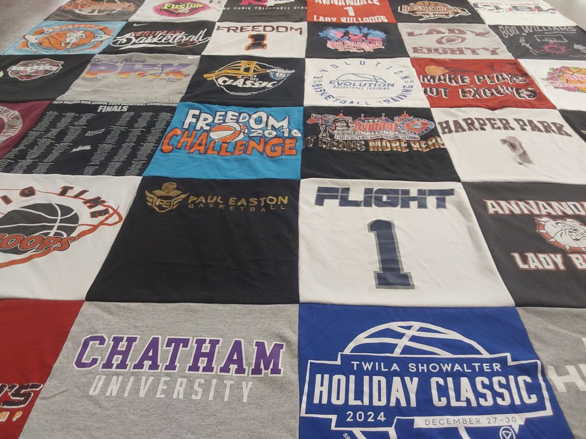 T-shirt quilt featuring annandale lady bulldogs by Heidi from VA